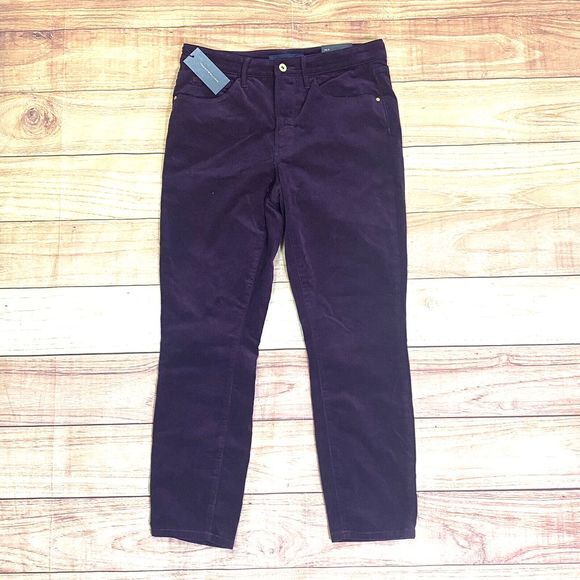 Tommy Hilfiger Tribeca Skinny‎ Heritage Corduroy Pants Womens Size 12 NWT Plum - Picture 1 of 12